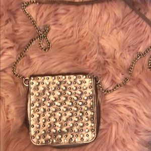 Silver crystal rhinestone crossbody bag
